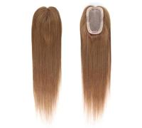 JIANBOHAIRS Peluca De Cabello Humano For Fino Mujeres, Sin Flequillo, Monofilamento 3 X 5 Pulgadas, Bases Grandes, Con Clip, Pelucas, Extensiones for Thinning Hair(Blondish Brown)