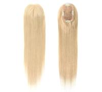 JIANBOHAIRS Peluca De Cabello Humano For Fino Mujeres, Sin Flequillo, Monofilamento 3 X 5 Pulgadas, Bases Grandes, Con Clip, Pelucas, Extensiones for Thinning Hair(Ash Blonde)