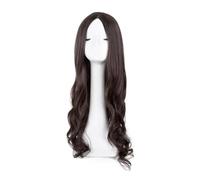 JIANBOHAIRS Peluca rizada larga de 26 pulgadas, sintética, con raya al medio, for cosplay, fiesta de Halloween for Thinning Hair(Brown)
