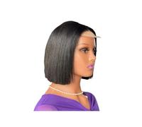 JIANBOHAIRS Peluca vietnamita de pelo humano liso sin pegamento con cierre de encaje 4x4 para mujeres negras para cabello adelgazante (30,5 cm)