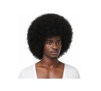 JIANBOHAIRS Pelucas Afro Sintéticas 4 Colores Estilo Rock Los Años 70: Cabello Sintético Rizado, Diseño Elegante, Perfectas Cosplay Halloween Hombres Y Mujeres for Thinning Hair(Black)