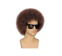 JIANBOHAIRS Pelucas Afro Sintéticas 4 Colores Estilo Rock Los Años 70: Cabello Sintético Rizado, Diseño Elegante, Perfectas Cosplay Halloween Hombres Y Mujeres for Thinning Hair(Brown)
