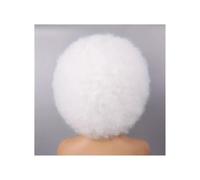 JIANBOHAIRS Pelucas Afro Sintéticas 4 Colores Estilo Rock Los Años 70: Cabello Sintético Rizado, Diseño Elegante, Perfectas Cosplay Halloween Hombres Y Mujeres for Thinning Hair(WHITE)
