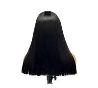JIANBOHAIRS Pelucas con cierre de encaje HD 5x5, densidad 200, cabello liso como palillos, para mujeres, cabello humano virgen sin tratar, 12A, color natural para cabello fino (22")