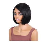 JIANBOHAIRS Pelucas de cabello humano corto Pixie, corte bob recto, con raya al lado, encaje for mujer, sin pegamento, cabello Remy brasileño, pelucas naturales for Thinning Hair