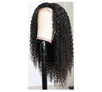 JIANBOHAIRS Pelucas de cabello humano rizado Jerry 4x4, densidad 150, encaje frontal transparente HD, color natural for Thinning Hair(26inch)