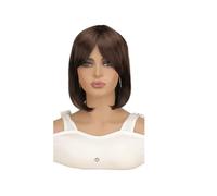 JIANBOHAIRS Pelucas de cabello sintético resistente al calor for mujer, estilo bob corto de 12 pulgadas for Thinning Hair(Dark brown)