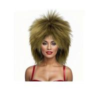 JIANBOHAIRS Pelucas for mujer, color verde, largas capas, estilo rockero de los años 70 y 80, sintéticas, for Halloween y cosplay. for Thinning Hair