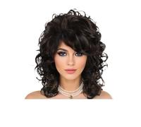 JIANBOHAIRS Pelucas rizadas for mujeres negras, suaves, negras, cortas, con flequillo, afro, rizos sueltos, peluca sintética resistente al calor. for Thinning Hair(Brown)