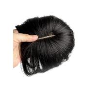 JIANBOHAIRS Postizos con base de encaje de 8 x 10 cm que aumentan el volumen del cabello, postizos for cabello corto de 6 pulgadas con flequillo for Thinning Hair(Black)