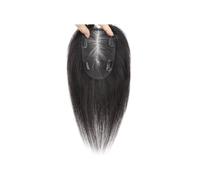 JIANBOHAIRS Postizos de cabello humano for mujeres con adelgazamiento, 9 x 14 cm, atados a mano, base suiza, sin flequillo for Thinning Hair(12INCH)