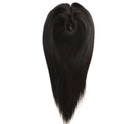 JIANBOHAIRS Postizos de cabello humano for mujeres con cabello fino, base de seda de 7 x 13 cm con clip en la parte superior. for Thinning Hair(6 inch,Black)