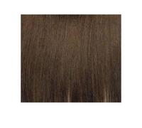 JIANBOHAIRS Postizos de cabello humano liso hechos a mano for mujer, con 3 clips, color negro natural, base de seda, 13 x 15 cm for Thinning Hair(18 inches,Dark Brown)