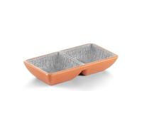 JIANBOHAIRS Sauce Bowls Dual Soy Sauce Dish Dipping Bowls Divided Dishes for Sushi,Two Compartments Plate Appetizer Serving Tray for Seasoning, Appetizer, Vinegar, Ketchup(Orange)