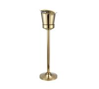 JIANBOHAIRS Stainless Steel Ice Bucket with Stand,Ice Cube Container for Champagne, Beer, Cocktails, Indoor, Outdoor for Wine, Drinks, Bar, Beverage Cooler(Gold,Large)