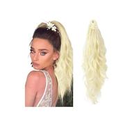 JIANBOHAIRS Synthetic Wavy Ponytail for Daily Use, Long Curly Pony Tail Extension Hairpieces for Women Daily Wear(Light Blonde)