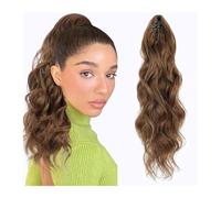 JIANBOHAIRS Synthetic Wavy Ponytail for Daily Use, Long Curly Pony Tail Extension Hairpieces for Women Daily Wear(Light Brown)