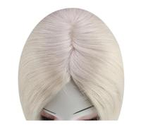 JIANBOHAIRS Topper de cabello humano con base mono de 13 x 13 cm Toppers de cabello for mujeres con cabello fino Topper hecho a mano Clip en el cabello for Thinning Hair(10inches,Platinum Blonde)