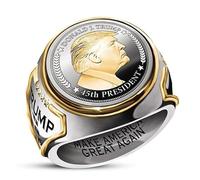 JIANFU Anillos de moda para el presidente de Estados Unidos, Trump, anillo ancho