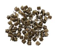 Jiangbered 100 Piezas Cierres, Abrazaderas, Sujetadores, Extremo para Joyas, Hallazgo, Bronce, 6mm