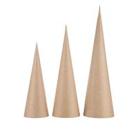 Jiangbered 3 Piezas Cono de Papel Manualidades Conos de Cartón para DIY Arte Conos Ornamentales Base Abierta Conos Decorativos para Navidad Y Muñecos Conveniente, 15 Cm 25 Cm 35 Cm