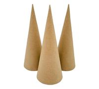 Jiangbered 3 Piezas Cono de Papel Manualidades Conos de Cartón para DIY Arte Conos Ornamentales Base Abierta Conos Decorativos para Navidad Y Muñecos Conveniente, 25cm