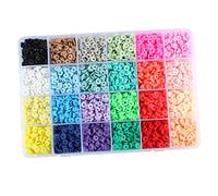 Jiangbered 4800 Piezas de Espaciadoras Planas de Arcilla Polimérica de 6 Mm Colores para Crear Pulseras Y Pendientes de Joyería DIY.