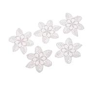Jiangbered 6 Piezas Parche Estrella Termoadhesivo Accesorio Ropa Cristal Bordado Manualidades Adecuado para Niños Adultos Reparación Chaquetas Pantalones Mochila, 5 uds Blumen