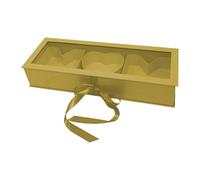 Jiangbered Caja de Regalo con Forma de Flor Y Letra "Mamá", Decoración para El Día de La Madre, Vacía, Ligera Y Versátil para Manualidades, con Tapa, 2, Dorado, tal como se describe