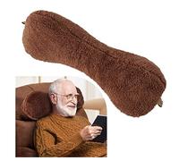 Jiangding Almohada de cuello suave en forma de hueso para sofá, sillón, sillón reclinable, silla de oficina, aviones, dormir, viajes, la cabeza y la cintura, fijable (marrón)
