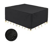 Jianghu Art Funda para muebles de exterior alta, 190 x 100 x 100 cm, juego de fundas para muebles de jardín, impermeable, Oxford 600D, rectangular, funda para muebles de ratán de exterior, antirayos