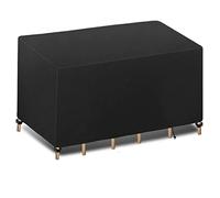 Jianghu Art Fundas para mesa de jardín de 237 x 237 x 80 cm, fundas para muebles de exterior, impermeables, extrarresistentes, tela Oxford 600D, resistentes al viento, fundas para muebles