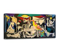 Jianghu Art Guernica By Picasso Pinturas al óleo de arte de pared en lienzo grande - Famosas reproducciones de pinturas al óleo Obra de arte lista para colgar 40x80cm (16x32in) con marco