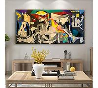 Jianghu Art Guernica de Picasso Grandes pinturas sobre lienzo - Famosas reproducciones de pinturas al óleo Obra de arte Impresiones en lienzo Giclee modernas 80x165cm (32x65in) con marco