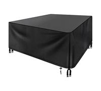 Jianghu Art Juego de fundas de mesa de jardín Oxford 600 de alta resistencia, impermeables, de ratán, 250 x 150 x 100 cm, fundas para muebles de jardín al aire libre, lluvia, rayos UV, antiviento