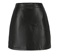 JiangKui Falda de Cuero Pu Falda Elástica Elástica Falda Corta de Cuero de Verano para Mujer Ropa de Mujer para Mujernegro, XL
