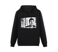 JIANGPANGUANLAN Bear Coming George Orwell Quote Vintage Men Hoodies Unisex tee Black Pullover Sweatshirts XXL