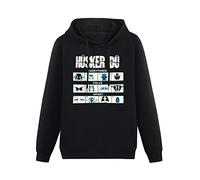 JIANGPANGUANLAN Husker Du Everything Falls Apart Men Hoodies Unisex tee Black Pullover Sweatshirts M