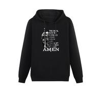 JIANGPANGUANLAN Warrior Knight Templar Devil Saw Me My Head Down Amen Men Hoodies Unisex tee Black Pullover Sweatshirts 3XL