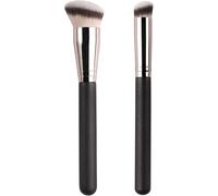 Jiangshaoshuai Dos brochas de maquillaje, brocha de maquillaje y brocha correctora, juego de brochas base, para mezclar cosméticos líquidos, colorete en polvo, muy adecuado para cosméticos de ojos y
