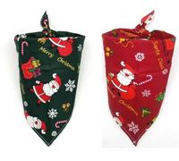 Jiangshaoshuai Juego de 2 baberos y bufandas triangulares grandes, pañuelos de Navidad para perros y gatos, bufandas para perros de vacaciones, accesorios de ropa de Navidad para mascotas