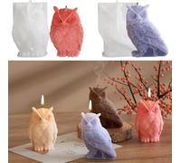 Jiangshaoshuai Molde de 2 piezas para velas de búho, molde de silicona de búho 3D, adecuado para hacer velas de aromaterapia, jabón, bricolaje, etc