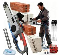 JIANGYUXINLI Sierra Eléctrica para Hormigón 5800W/6500W - Motosierra para Muros con Cadena de Diamante, Cortadora de Hormigón de Mano, Supresión de Polvo, Profundidad 35/48 cm, 2 Escobillas De Carbón
