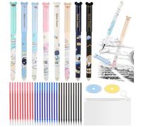 JIANGZHIB Bolígrafo borrable, 4 bolígrafos de gel, bolígrafos de gel de 0,5 mm, borrables, bolígrafo de gel con 30 recargas y 2 gomas de borrar para niños y adultos, bocetos, dibujar