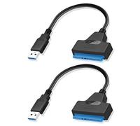 JiangZShangM 2PCS Adaptador SATA a USB para SSD HDD de 2,5 Pulgadas, Cable SATA a USB, Convertidor Plug & Play Sin Fuente de Alimentación, Portátil para Técnicos y Migración de Datos en Oficina