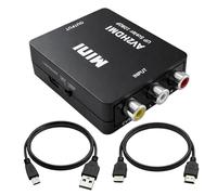 JiangZShangM Convertidor RCA a HDMI 1080p, un Cable HDMI a HDMI de 1 m, Adaptador AV a HDMI para Cinch Composite CVBS, Adaptador Cinch a HDMI para VHS DVD Consola Cámara, Adaptador AV a HDMI
