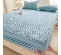 JIANINGHOME Protector de colchón impermeable de algodón, sábana bajera ajustable de 120 x 200 pulgadas, fácil cuidado, suave y cómodo