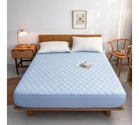 JIANINGHOME Protector de colchón impermeable de algodón, sábana bajera ajustable de 150 x 200 pulgadas, fácil de cuidar y limpiar, material suave, resistente al encogimiento y a la decoloración