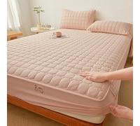 JIANINGHOME Protector de colchón impermeable de algodón, sábana bajera ajustable de 180 x 200 pulgadas, fácil de cuidar y limpiar, material suave, resistente al encogimiento y a la decoloración