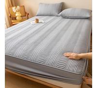 JIANINGHOME Protector de colchón impermeable de algodón, sábana bajera ajustable de 180 x 200 pulgadas, fácil de cuidar y limpiar, material suave, resistente al encogimiento y a la decoloración